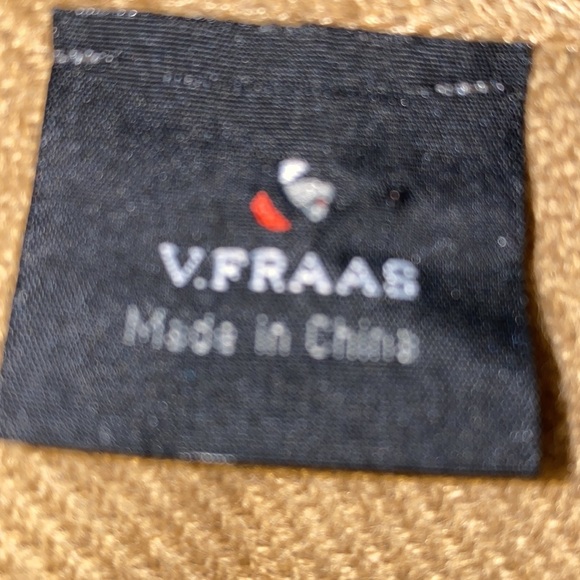 V. FRAAS Plaid Ruana women’s tan red and black open wrap/shawl - Picture 11 of 14